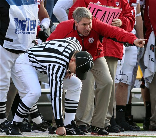 Indiana's Bill Lynch has battled Big Ten refs seemingly all season